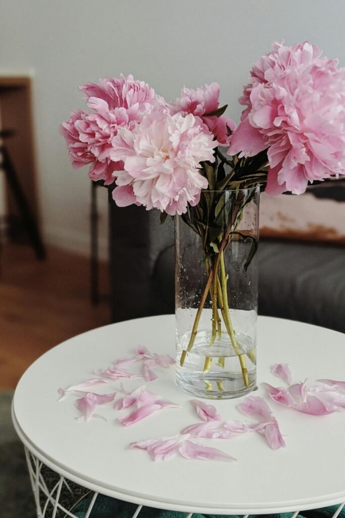 Soft pink peonies Valentine's Day bouquet